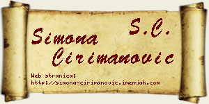 Simona Ćirimanović vizit kartica